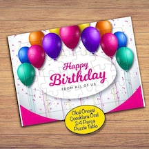 Renkli Balonlar-happy Birthday Çocuklara Özel Puzzle Yapboz Tablo-2148048034