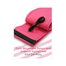 Citroen C1 Pembe İçin Uyumlu Özel Süper Deri Siyah Yüzüklü Dikişli Direksiyon Kılıfı