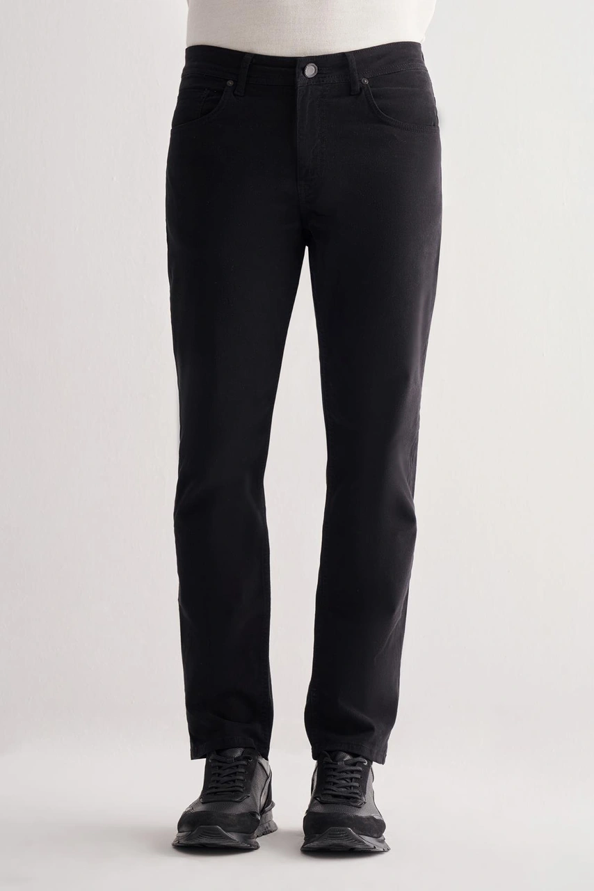 İmza Siyah Casual Slim Fit 5 Cep Düz Paça Pantolon 1003255321 Siyah
