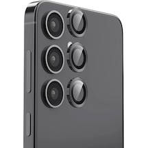 Newface - 866 - Samsung Galaxy S25 Plus Raze Metal Kamera Lens - Edntrend - - Siyah