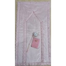 Lamazihome 4 Parça Pudra Kadife Seccade Fransız Güpürlü Çeyiz Set