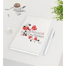 Kişiye Özel Sevgililer Günü Beyaz Defter Kalem Seti-2