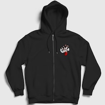 Presmono Unisex Steel Judas Priest Fermuarlı Kapüşonlu Sweatshirt Siyah