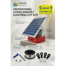 Güneş Enerjili Elektrikli Çit Mega Paketi 8-10 Dönüm 1000m Tel Full Set 25w Panel 24ah Jel Akü