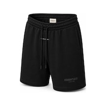 Hzr Wear Erkek Regular Fit Rahat Kesim %100 Pamuk Hafif Kalın Beli Bağcıklı Şort Siyah