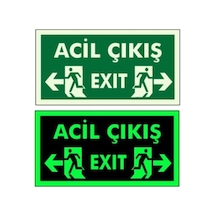 Fosforlu Acil Çıkış Exıt Yön Levhası Yönlendirme Levhası Fosforlu Fotolümen