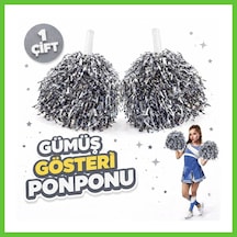 Bezos 1 Çift 2 Adet Gümüş Renk 23 Nisan 19 Mayıs 29 Ekim Okul Gösteri Ponponları Ekstra Dolgun Dmc Diğer