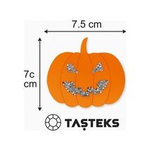 Ütülenebilen Veya Sticker Olarak Kullanılabilen Taşlı Halloween Balkabağı Modeli