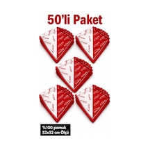Herşeynota 50 Li Kırmızı Beyaz Atatürk İmzalı Fular Seti %100 Pamuk 52x52 Cm Okul Tören Etkinlik Gösteri Çok Renkli