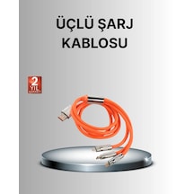 Dayanıklı Hızlı Şarj Kablosu Esnek, Kırılmaz Ve Yüksek Hızlı Veri Aktarım Destekli Turuncu