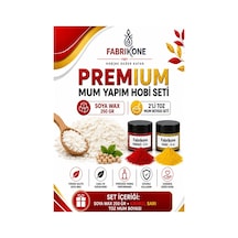 Premium Mum Yapım Hobi Seti - Soya Wax 250 Gr - 2'li Toz Mum Boyası Seti - Kırmızı, Sarı Bkfabsw2502ksr Karışık