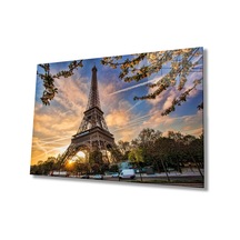 Fransa Paris Eyfel Kulesi Cam Tablo, Ev Ve Ofis Duvar Dekoru, Hediyelik Büyük Temperli Cam Tablo