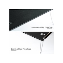 Gajeena Alüminyum Çıkıcaklı Minik Masa - Piknik, Kamp İçin Taşınabilir, Hafif, Kahve Masası - Gri Gri