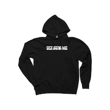 Scorpions Logo Yazı Siyah Kapşonlu Sweatshirt Hoodie Siyah