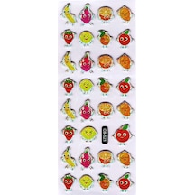 Sticker Kabartmalı Sticker Defter Planlayıcı Etiket Cb523 16x7 Cm- Neşeli Meyveler Çok Renkli