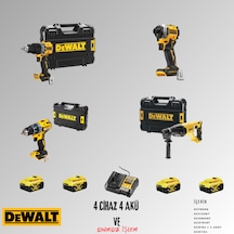 Dewalt DCD805NT + DCF850N + DCD791NT + DCH133NT 4 Adet 5 Amper Akü + Şarj Aleti Set