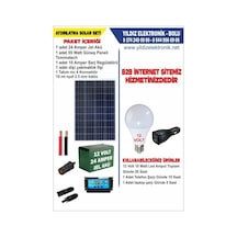 Solar Aydınlatma Seti- 55watt Panel - 24 Amper Jel Akü