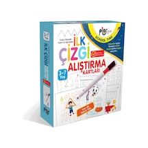 Ilk Çizgi Alıştırmaları Kartları - Yaz-Sil-Tekrar Yaz - 3-7 Yaş