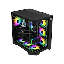 Infinity 7x Argb Fan Kumanda Ve Kontrolcü Atx Boş Bilgisayar Kasası Siyah