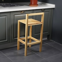 Diva Ahşap Bar Taburesi 68 cm Doğal Ahşap