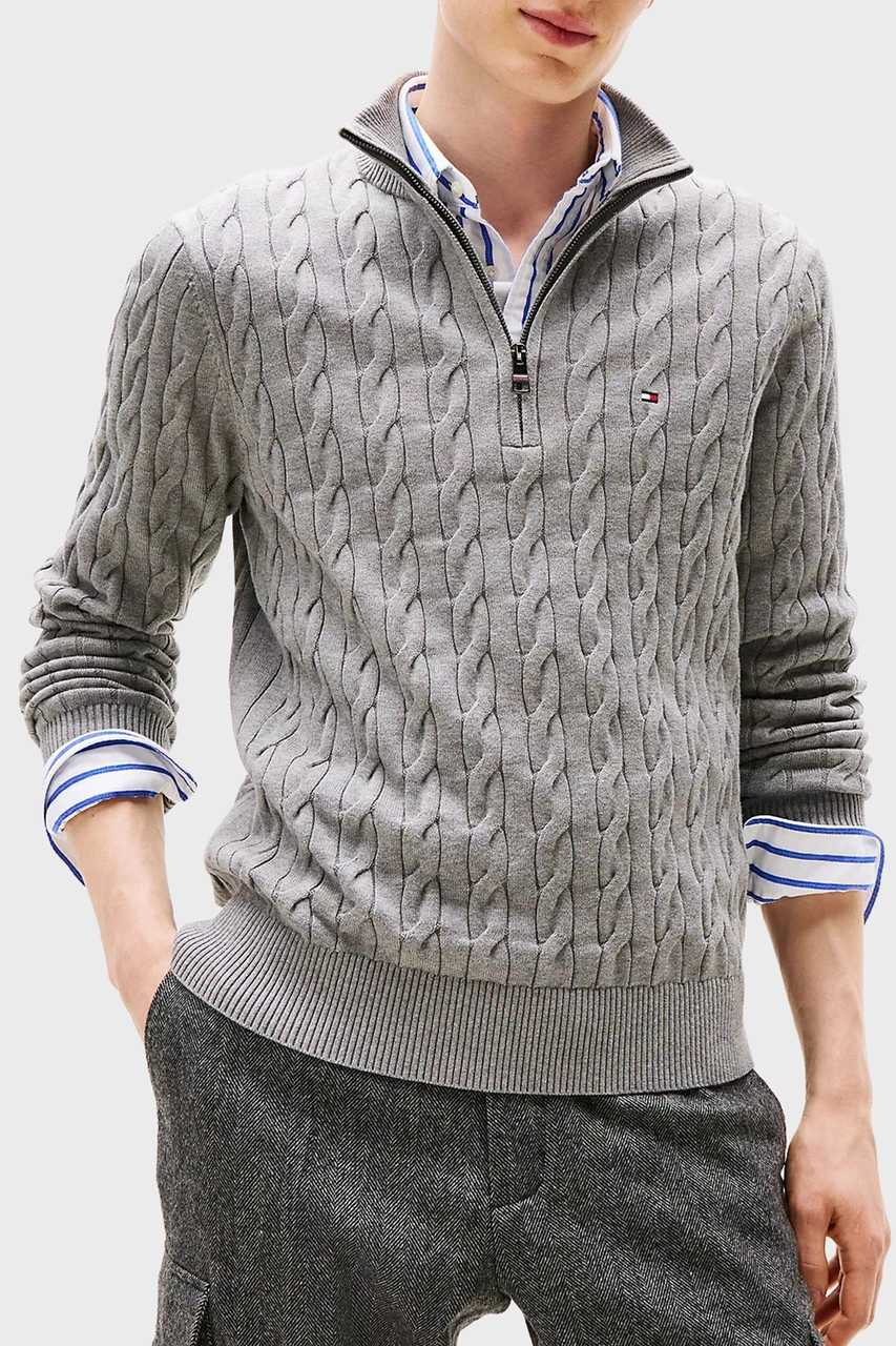 Tommy Hilfiger Erkek Kazak Mw0mw36532 P91 Gri Gri