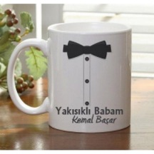 Babaya Özel Smokin Beyaz Kupa - Kişiye Özel