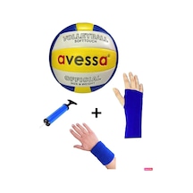 Avessa VLB-1000 Voleybol Topu + Pompa + Kolluk + Havlu Bileklik Sarı - Beyaz - Mavi