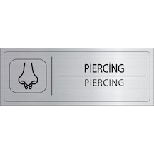 Mayeka Piercing İsimlik Gümüş Metal Kapı İsimliği Levhası Yönlendirme Tabelası