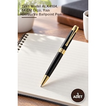 3 Adet Tükenmez Kalem Tekli Model Alk4104, 14 Cm Ölçü, Yazı Gereci Ve Ballpoint Pen 1