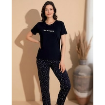 Boyraz Slim Fit Dar Kesim Kadın Milan Bisiklet Yaka Kısa Kol Pijama Takımı 11004s - 1 Adet Siyah Boyraz Slim Fit Dar Kesim Kadın Milan Bisiklet Yaka Kısa Kol Pijama Takımı 11004s - 1 Adet Siyah