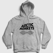 Presmono Unisex Cover Arctic Monkeys Kapüşonlu Sweatshirt Gri Melanj