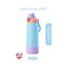 700 Ml Tek Kapak Çift Kullanım Pipetli Rahat İçim Kulplu Paslanmaz Çelik Termos Ffvgn1112-700ml Mavi