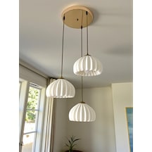 Solis Modern 3 Lü Sarkıt Avize Salon Ve Mutfak Aydınlatması Şık Bohem Tarz Nestvibe Altın