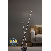 3 Renkalfa 3 Lü Çubuk Led Lambader Siyah Modern Dekoratif Yerden Aydınlatma 1