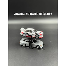 1:64 Ölçek Diorama Araç Lifti - 2 Araç - Siyah