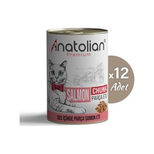 Anatolian Premium Somonlu Parça Etli Yetişkin Kedi Konservesi 12 x 400 G