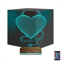 Negelsin 3D Lamba Kumandalı 16 Renk Sevgiliye Hediye Kalp Tasarım(523262007)
