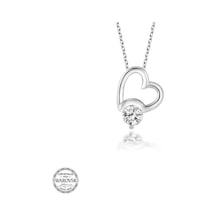 Swarovski Taşlı Gümüş Kalp Kadın Kolye (519129240)
