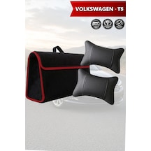 Volkswagen T5 Uyumlu Koltuk Yastığı Bagaj Çantası Siyah Renk Lüks Model