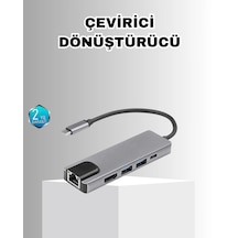 Zenvia Alüminyum Kasalı Macbook UyumluUsb-c Hub 4k Hdmı, Usb 3.0, Sd/tf Kart Girişi, Pd Şarj Desteği Znv2026