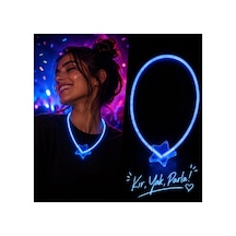 Glow Kolye Neon Fosforlu Işıklı Kolye Mavi Renk Diğer