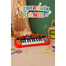 Işıklı Ve Müzikli Eğitici Piyano Org - 41 Cm Büyük Boy Çocuk Müzik Aleti