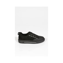 Dgn 9982 Erkek Düz Taban Sneakers Ayakakbi Siyah Süet Siyah