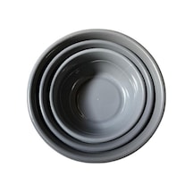 3'lü Saklama Kabı Seti İç Içe Geçmeli Badya / Leğen Mutfak Ve Ev Içi Kullanım Plastik Pratik Set Antrasit - 637143460 Antrasit