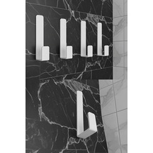 5 Li Metal Askı Seti Duvar Tipi Mini Askılık, Kapı/banyo/mutfak Askısı Beyaz Siyah