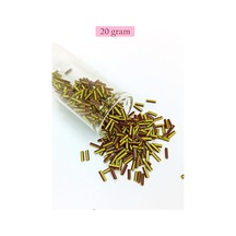 Uzun Boru Kesme Boncuk Çap 2mm Uzunluk 10 Mm - 20 Gram - Koyu Kırmızı Sarı - Bnc258