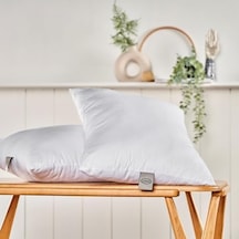 Comfy Boncuk Elyaf Standart Yastık Açık Indigo