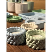 Bernami Mum Pinterest Tekli Tealight Mumluk Beton Örgü Desenli Diğer