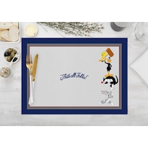 Adawall Home That's All Folks Kumaş Amerikan Servis 4'lü Set 35x5 Çok Renkli