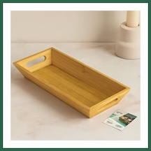 Bezos Bambu Sunum Tepsisi 16x35x4.5 Cm Çift Kulplu Bzs01